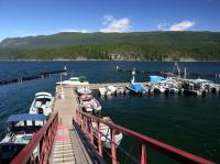 Okeover Inlet Marina: Okeover Inlet is located 38 km from Powell River on a long neck of water along the east side of the Malaspina Peninsula on the northern Sunshine Coast. 
Photo courtesy of Island North Film Commission